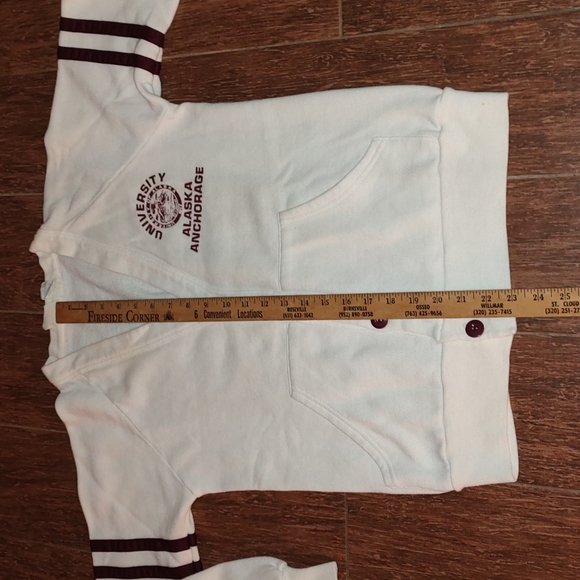 University of Alaska Anchorage Button White Cardigan Sweatshirt Small - Picture 7 of 9